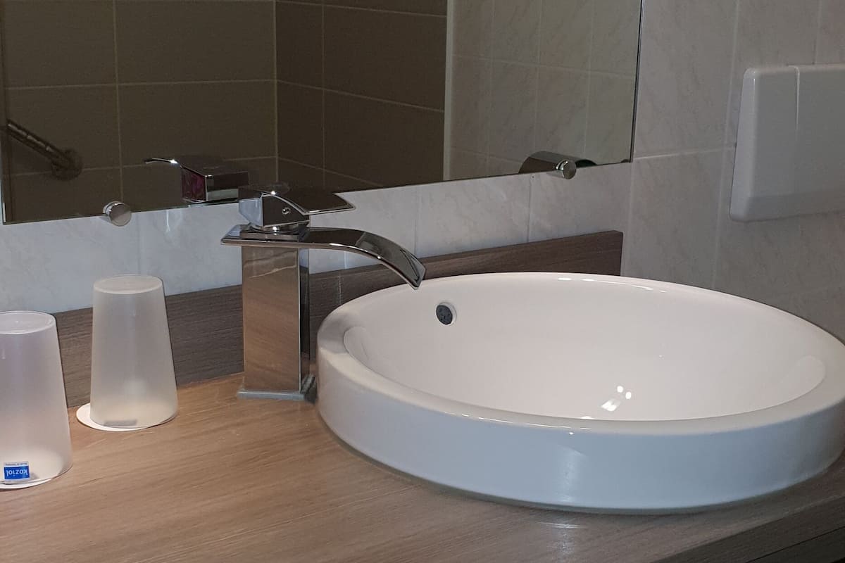 free toiletries, hair dryer, towels