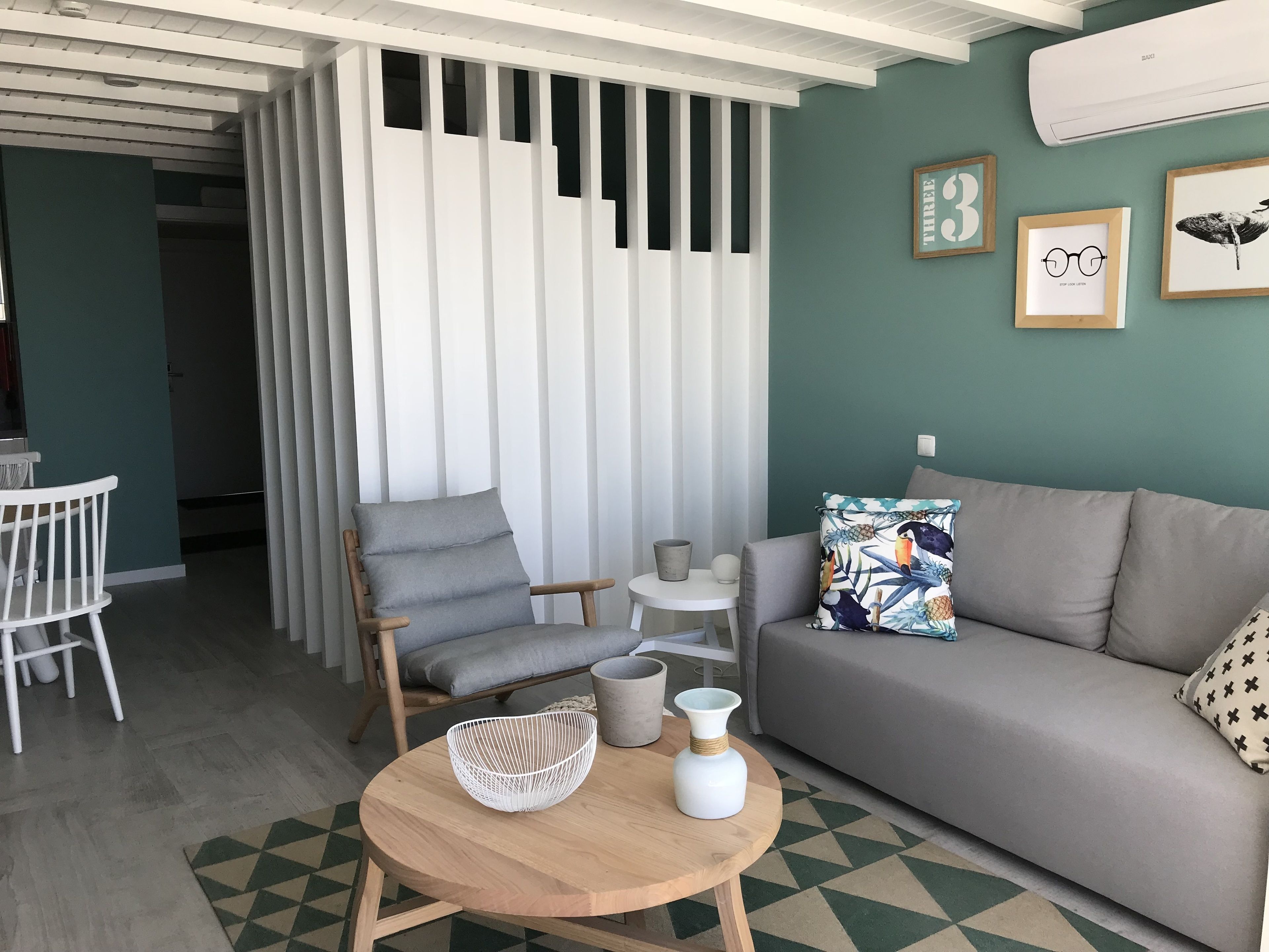 apartment, sea view (ocean blue) | living area | 47-inch flat-screen tv with cable channels