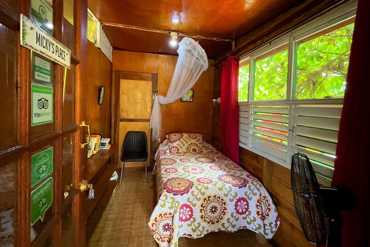 Chambre Économique, 1 grand lit 1 place, vue jardin