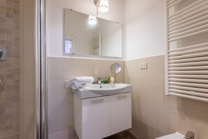 Regadera, secadora de cabello, bidet, toallas 