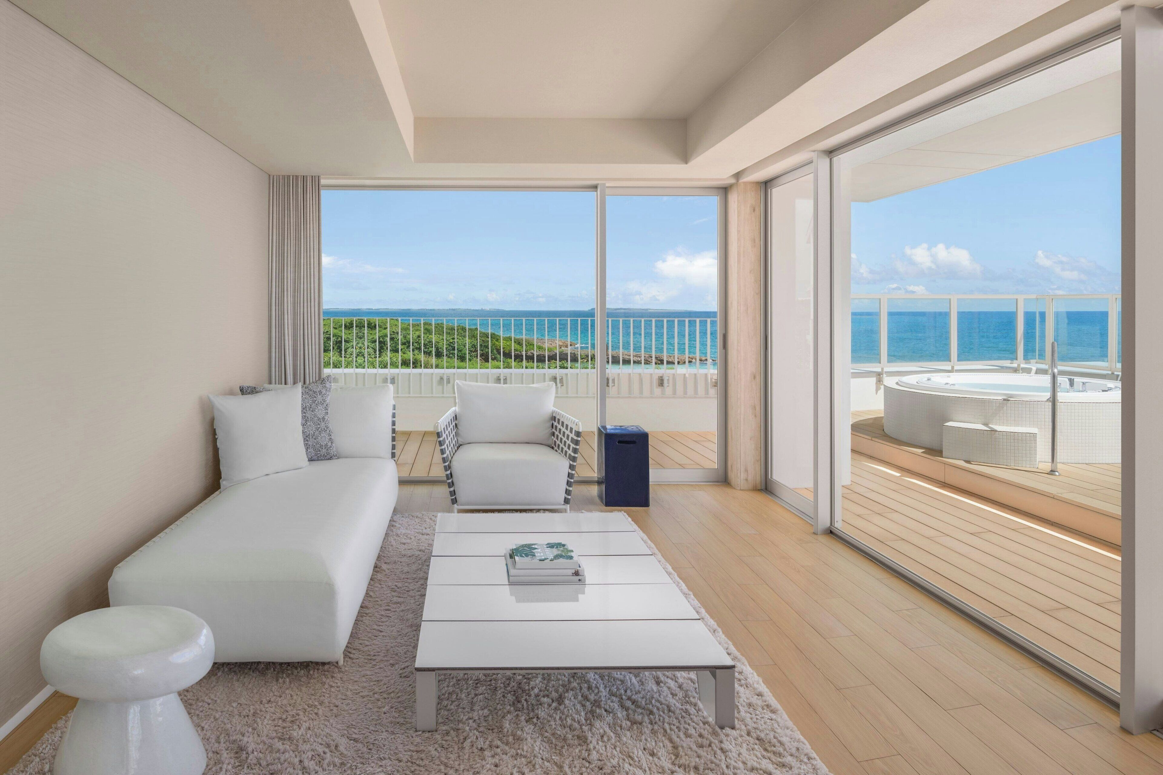 presidential suite, 1 king bed, non smoking, oceanfront (balcony) | living room | flat-screen tv