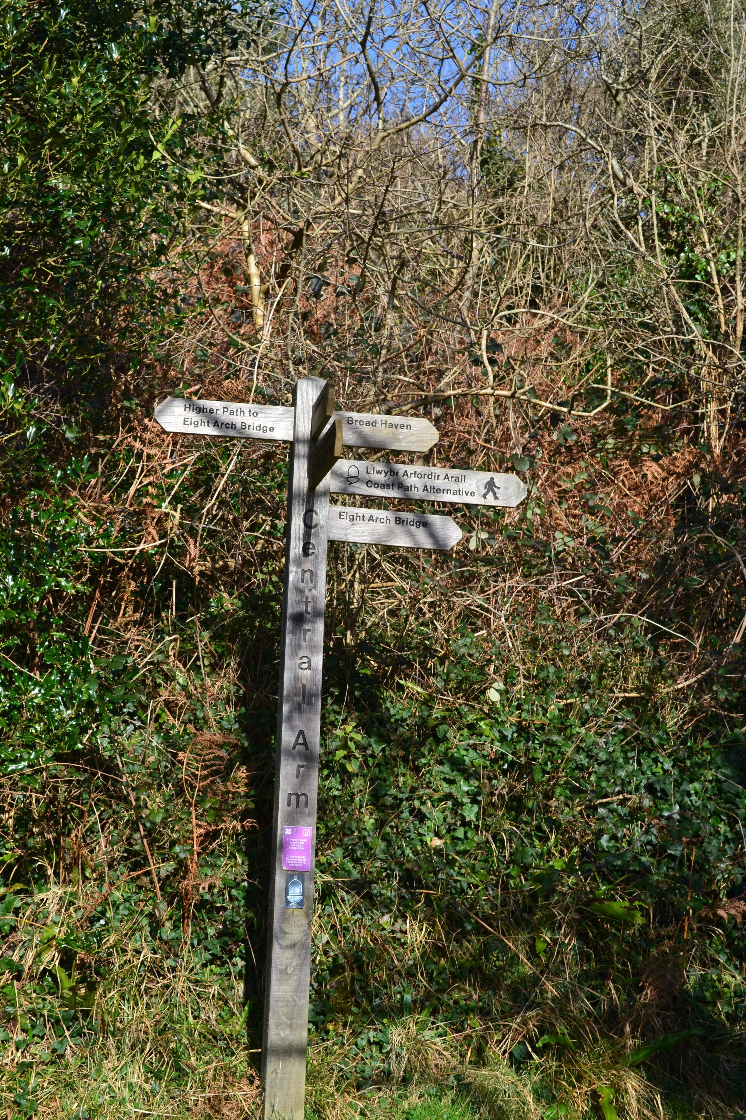 A directional signpost with multiple arrows pointing towards various destinations.