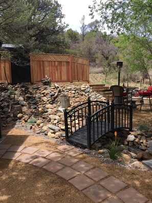 Property grounds -  Romantic property on a seasonal creek with personal waterfall. Dog friendly!! (Prescott)