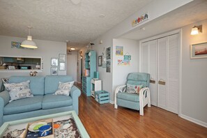 TV - Cloud Nine: Ocean View Condo Close to Beach Access, Pool and Golf Course (Caswell Beach)