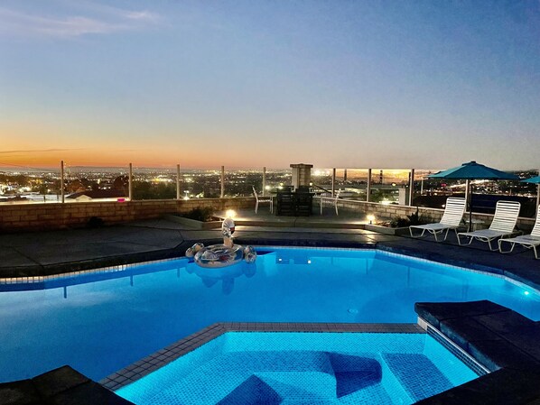 Outdoor pool, a heated pool