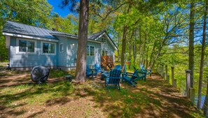 Terrace/patio - Au Train Riverfront Cottage - Peaceful & Clean!  3BR+Loft.  Snowmobile Friendly (Au Train)