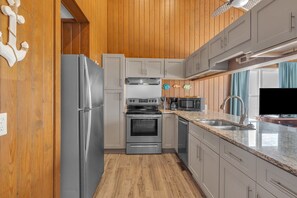 Dishwasher, coffee/tea maker, cookware/dishes/utensils