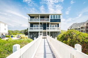 Exterior - Sweet Retreat: Oceanfront Home with Private Walkway to the Beach (Oak Island)