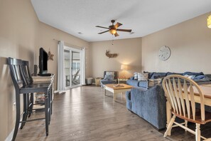 Télévision, lecteur de DVD, vidéothèque