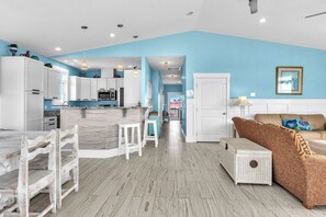 TV, DVD player, books, video library - Conch Out: Oceanview Home w/Private Pool (Oak Island)