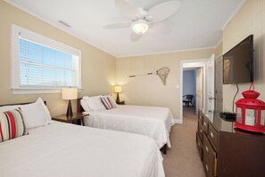 5 bedrooms, iron/ironing board, travel cot, WiFi