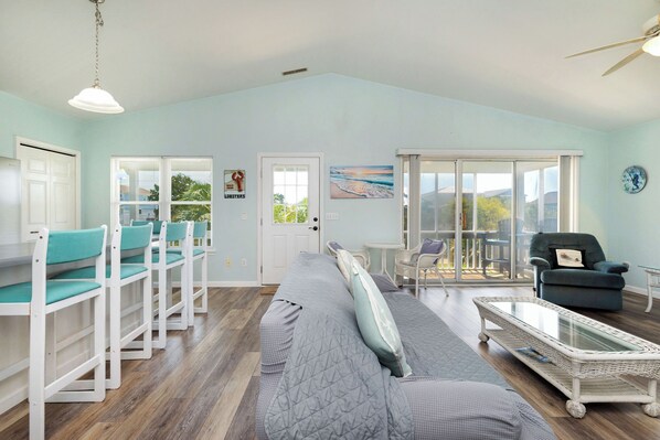 TV, DVD player, books