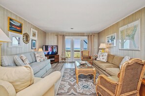 Télévision, lecteur de DVD, livres, vidéothèque