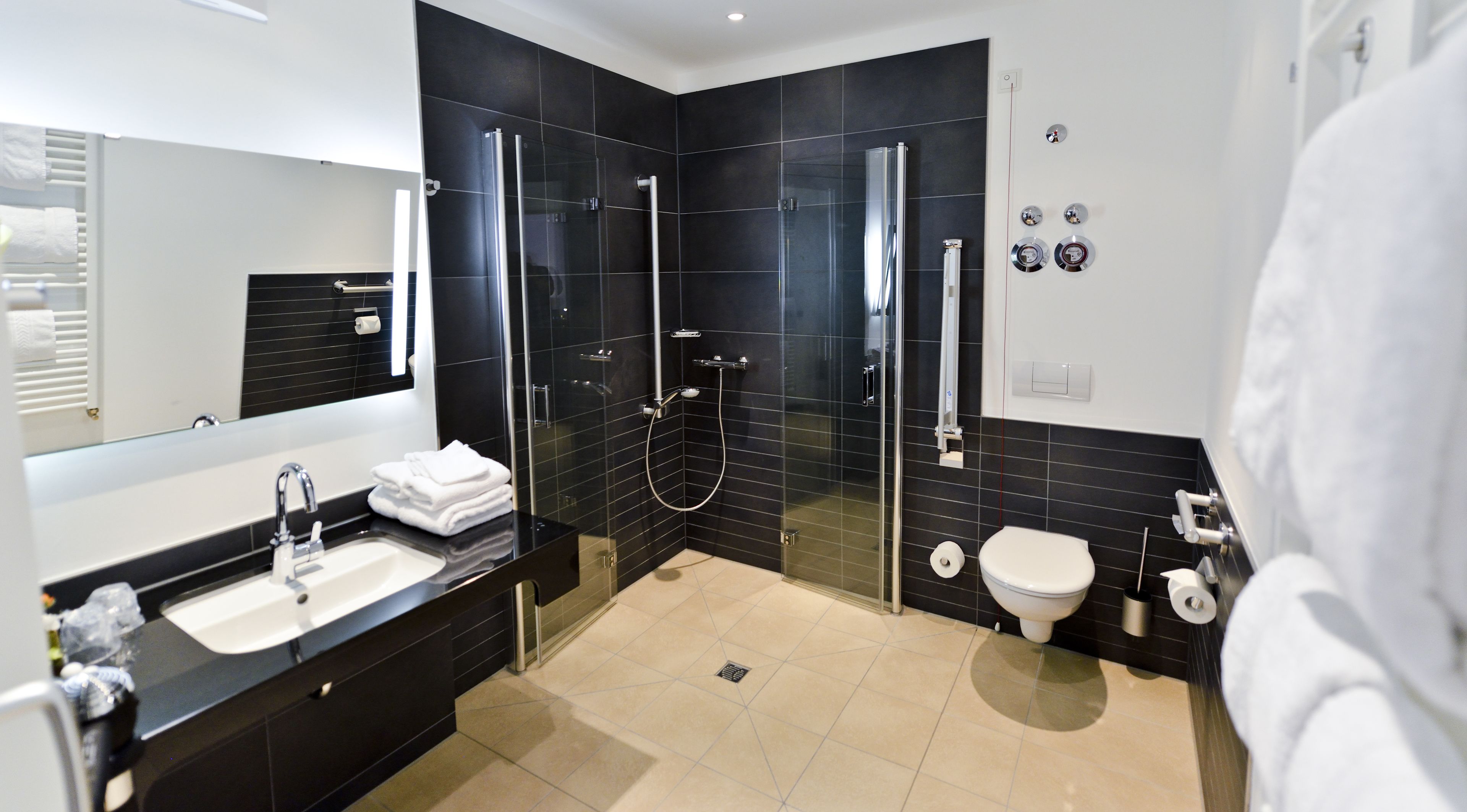 laptop workspace, blackout curtains, free wifi, bed sheets