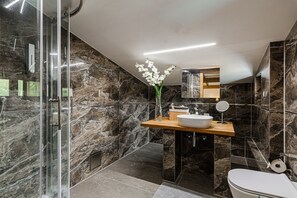 Estudio | Baño | Regadera, amenidades de baño gratuitas, toallas, papel de baño 