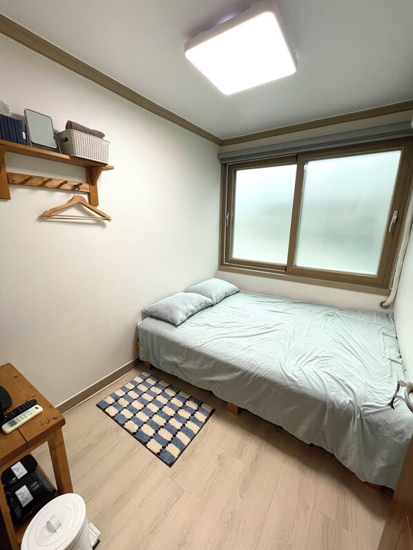 Blackout curtains, free WiFi, bed sheets