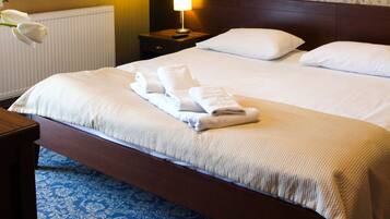 Desk, free WiFi, bed sheets