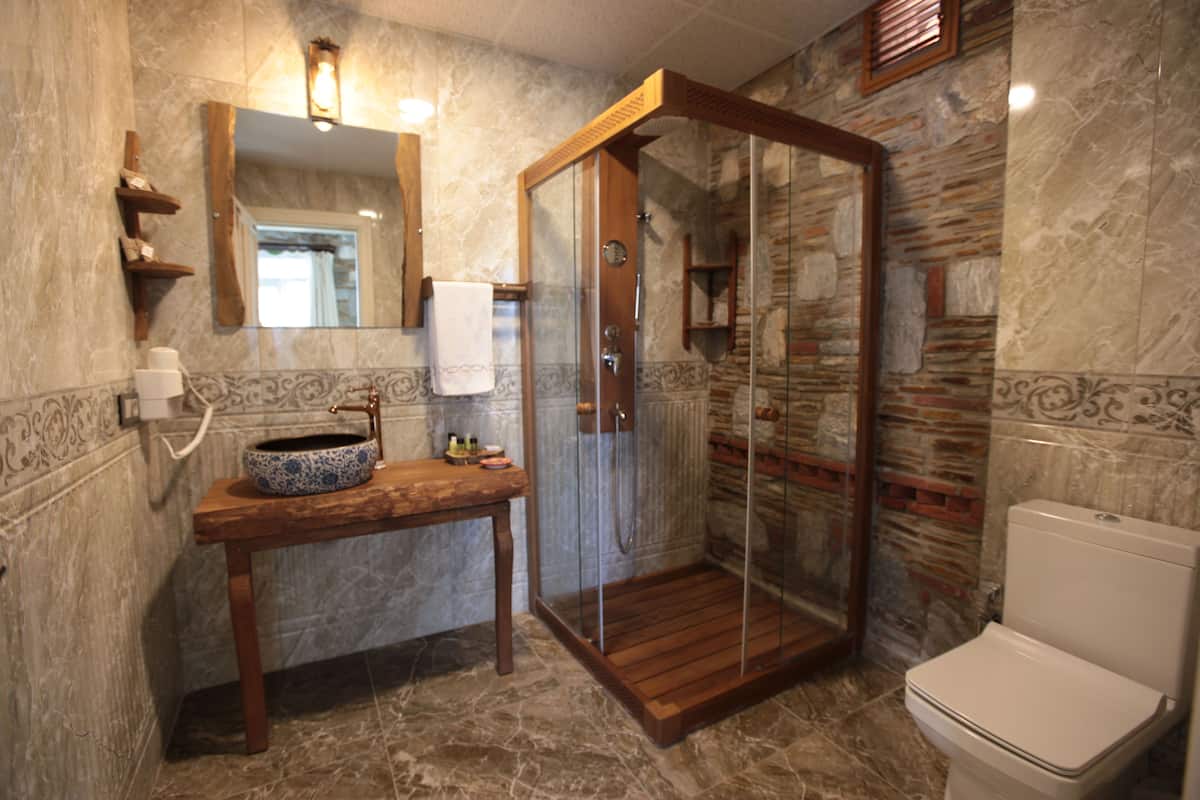 deluxe twin room, 1 bedroom | bathroom | shower, hydromassage showerhead, designer toiletries, hair dryer