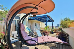 Luksus-loftsleilighet, flere senger, ikke-røyk | Terrasse/patio