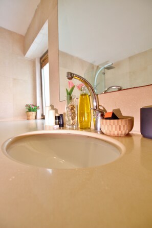 Bathroom sink - One of a Kind Gordon Beach Front 2BR Apt (Tel Aviv)