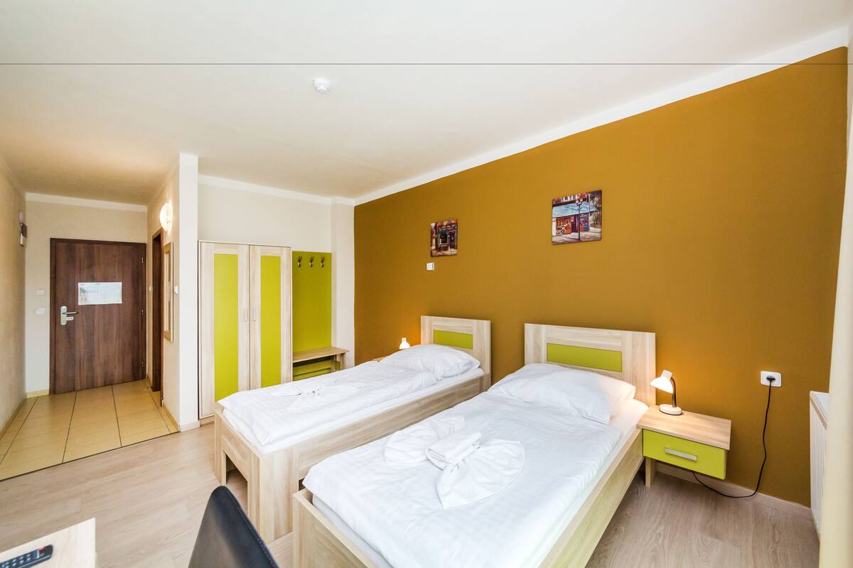 Habitación estándar con 2 camas individuales, 2 camas individuales, para no fumadores | Escritorio, cortinas blackout, cunas y wifi gratis
