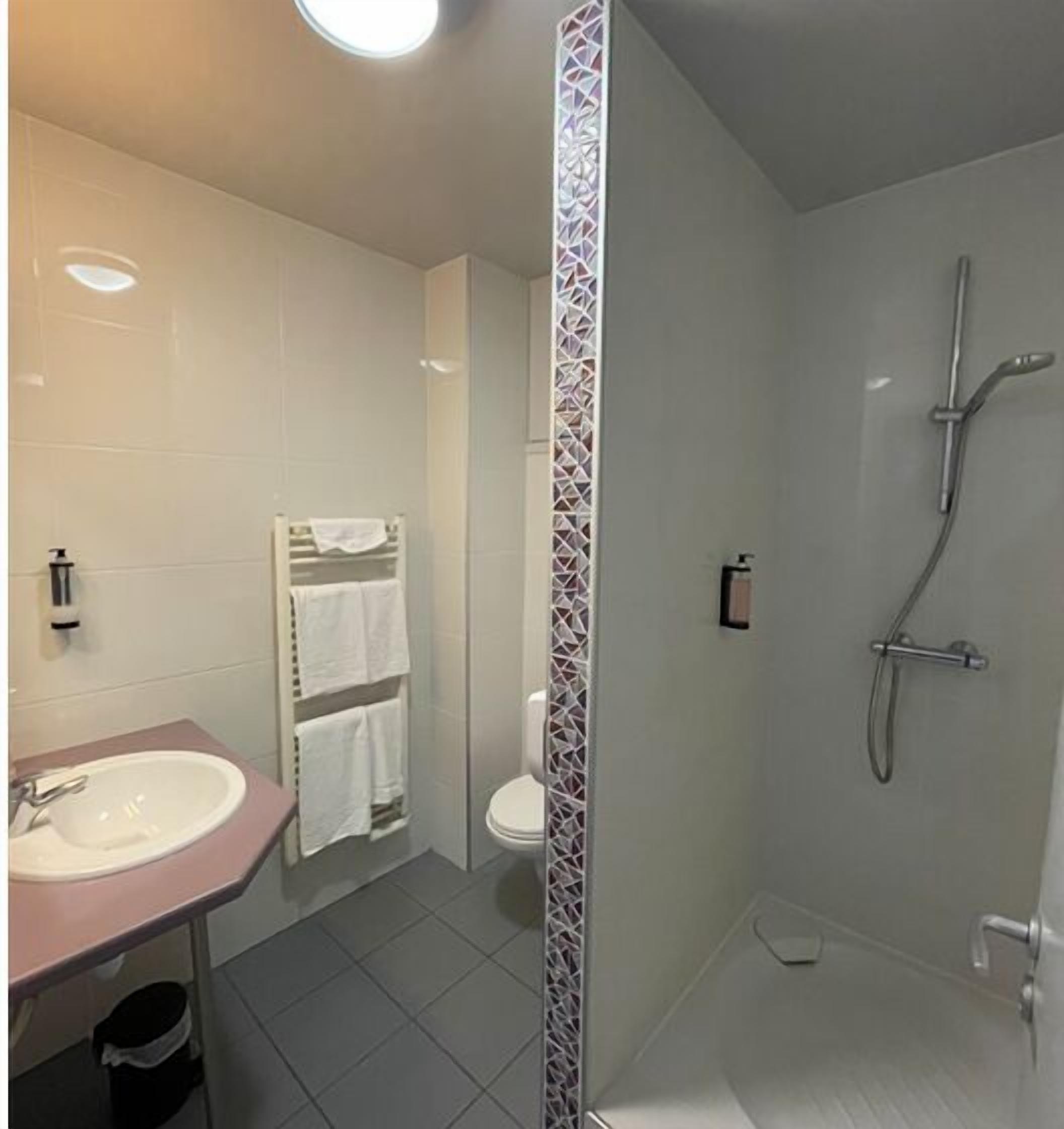 comfort double room | bathroom | shower, free toiletries, hair dryer, towels