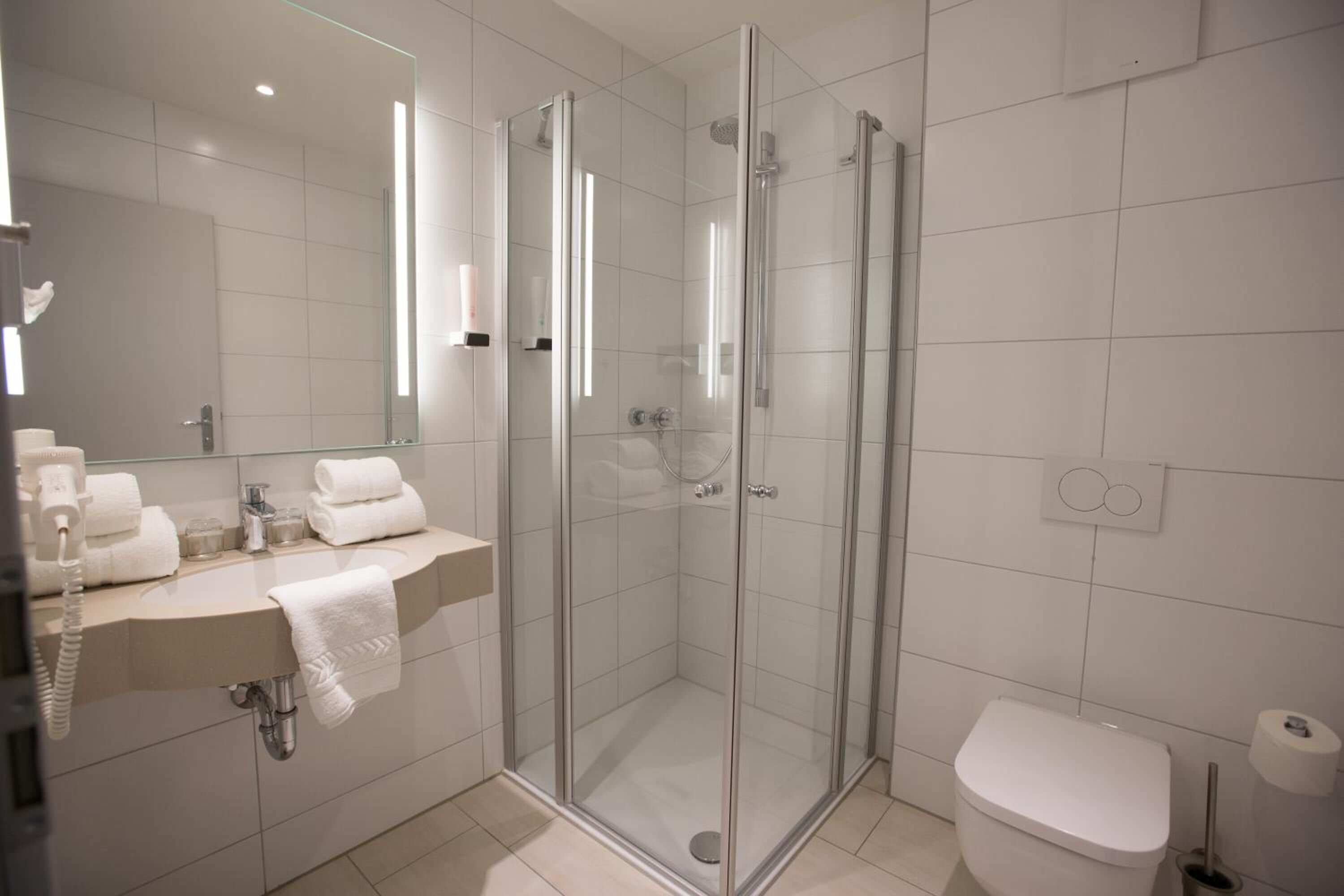 Free toiletries, hair dryer, towels