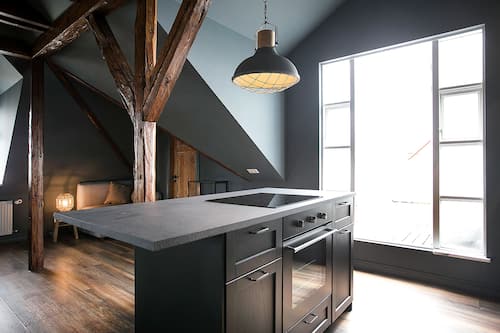 Appartement Ville, plusieurs lits, balcon, vue ville (402) | Cuisine privée | Réfrigérateur, four, plaque de cuisson, lave-vaisselle