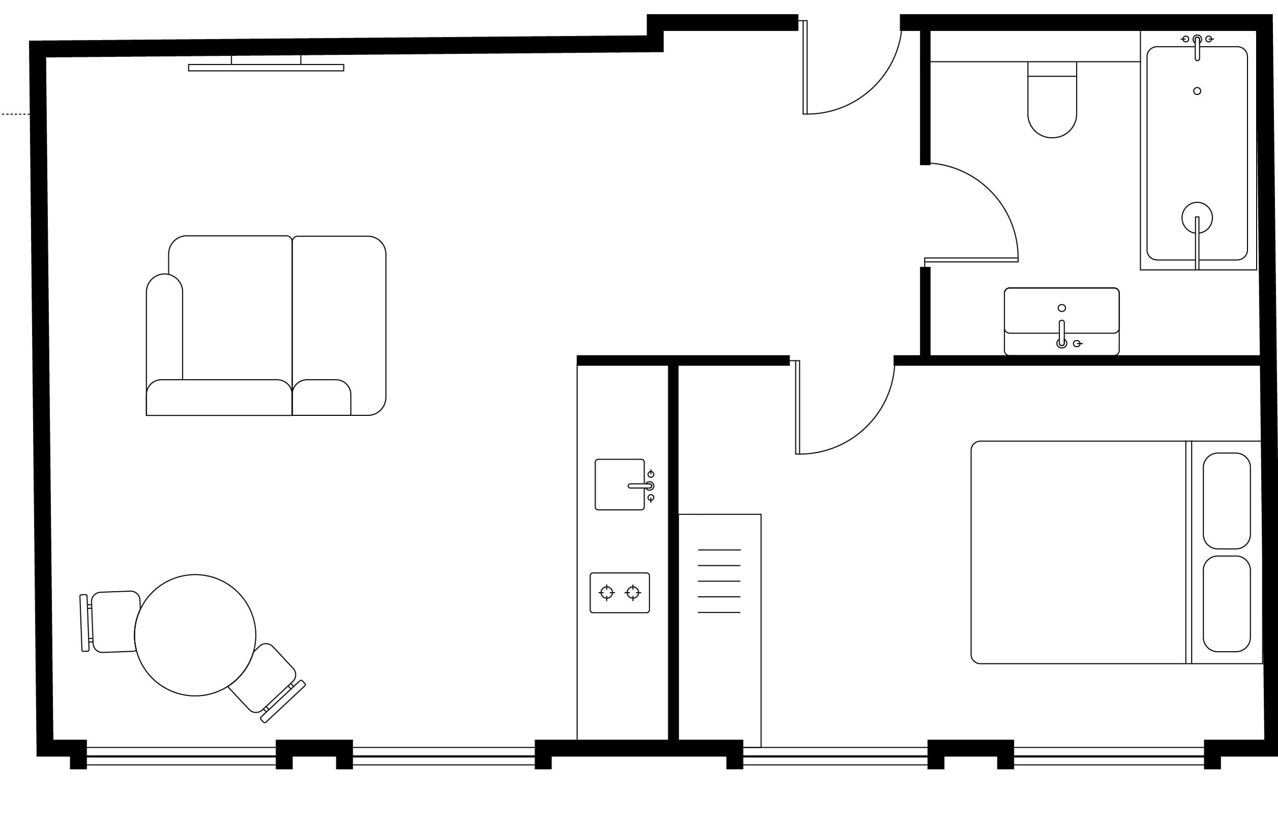 Suite, 1 soverom | Planløsning