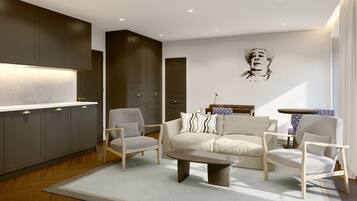 Suite | Minibar, in-room safe, soundproofing, iron/ironing board