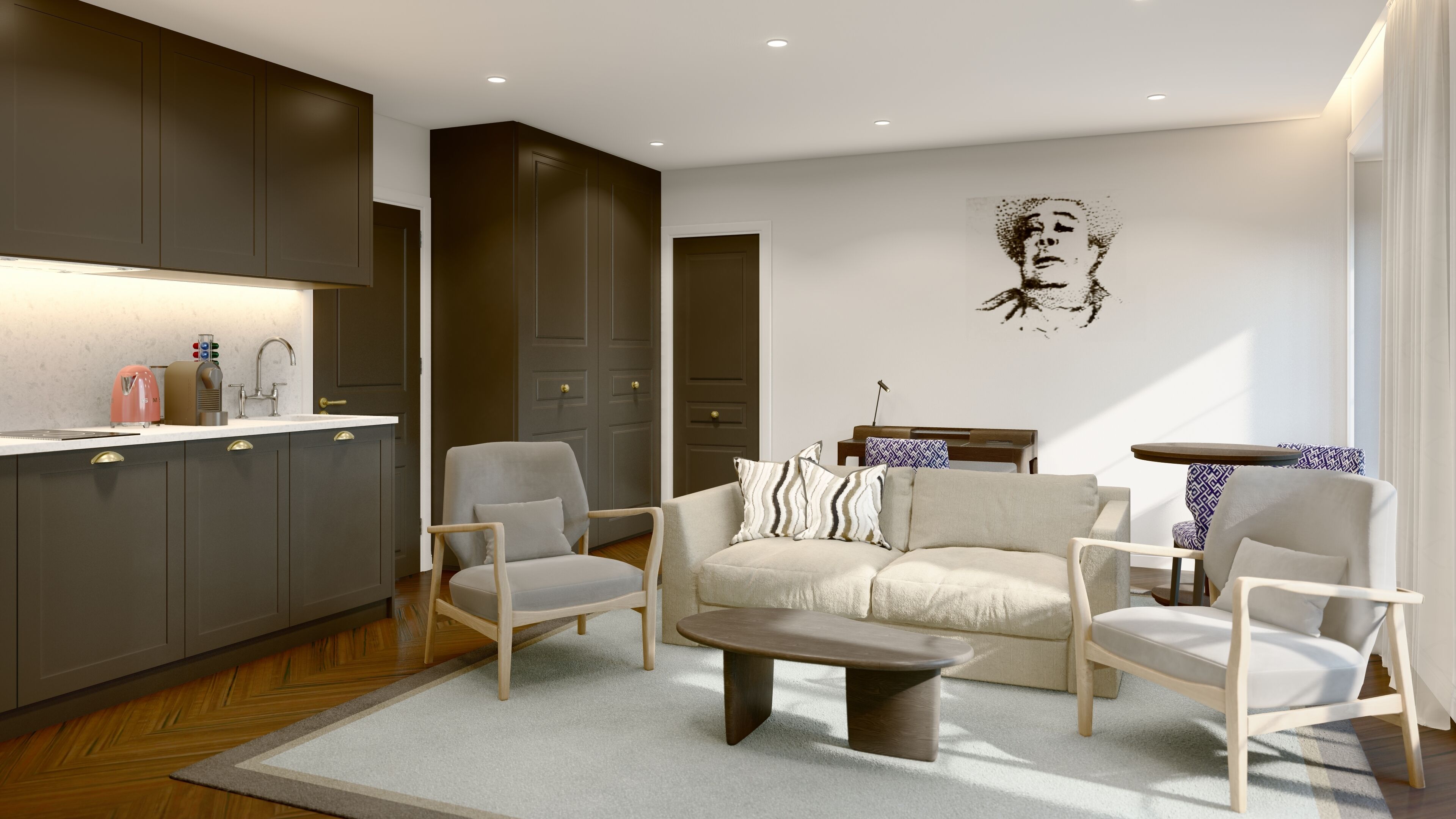 Suite | Een minibar, een kluis op de kamer, geluiddichte muren