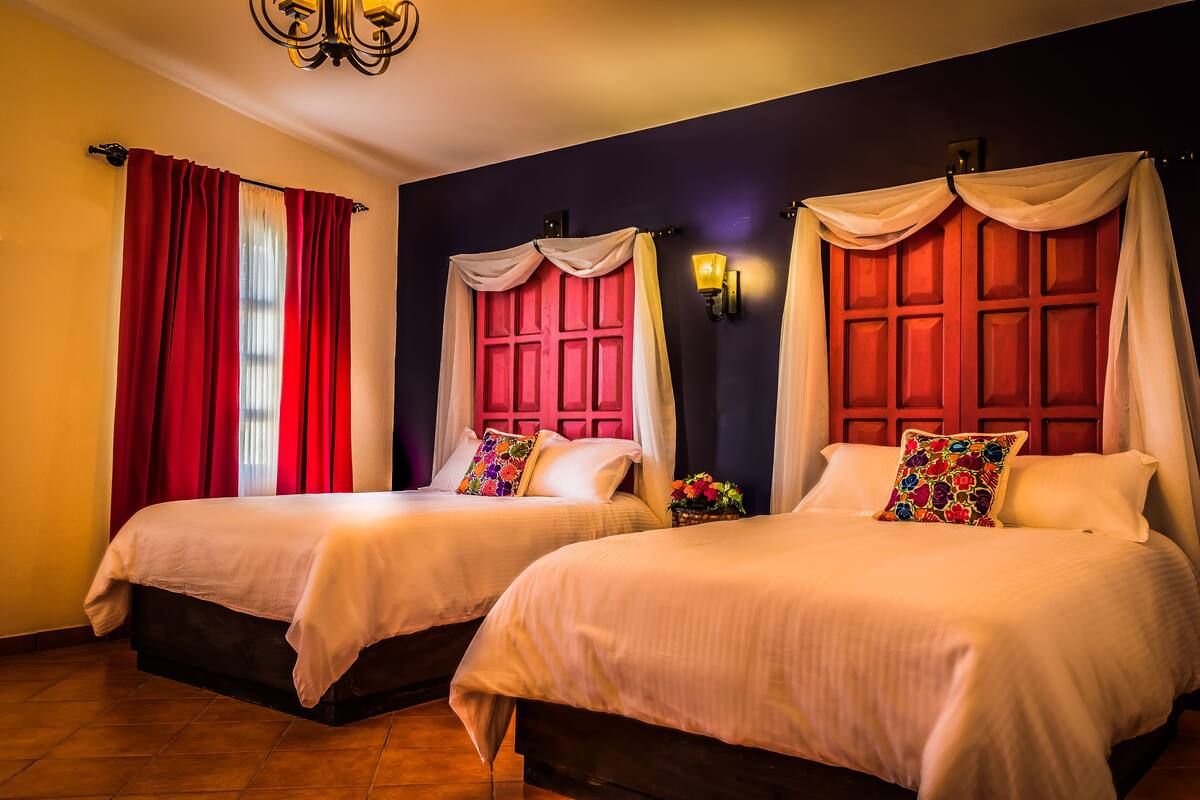 Double Room, 2 Queen Beds | Premium bedding, soundproofing, iron/ironing board, free WiFi