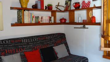 Een televisie en boeken