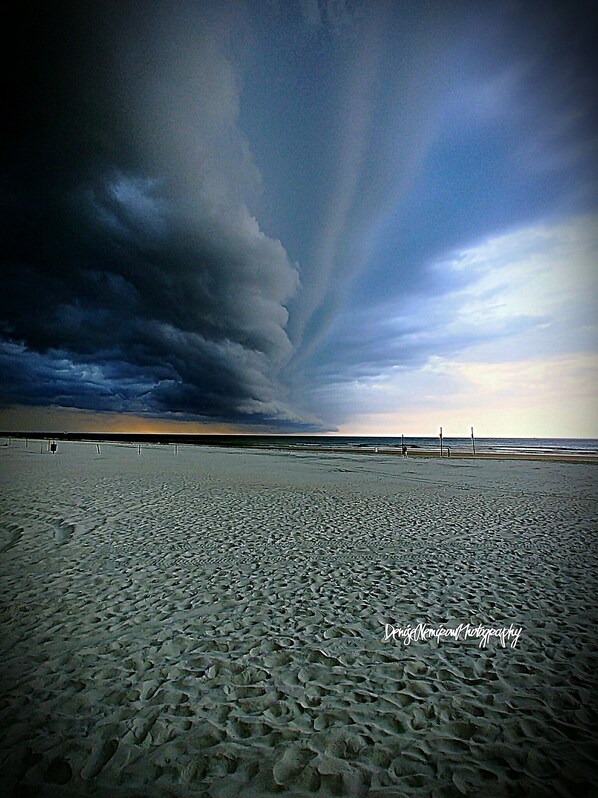On the beach, sun loungers, beach towels