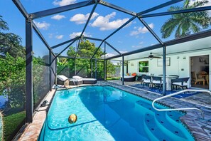 Outdoor pool, a heated pool