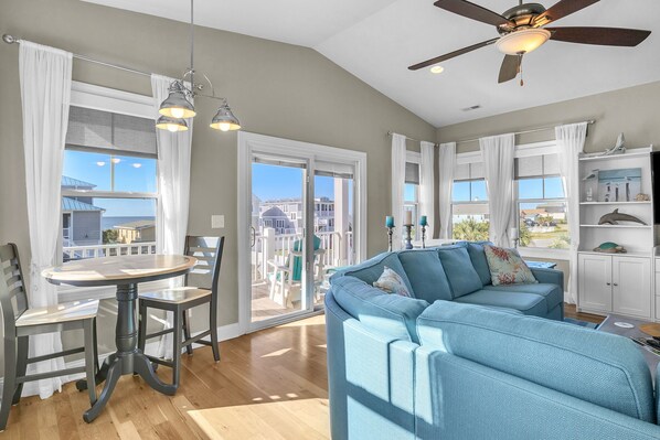 TV, DVD player, video library