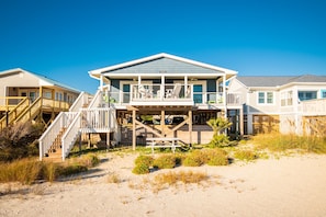 Exterior - On Turtle Time: Modern Oceanfront Home Ideal for Two Couples or Small Families (Oak Island)