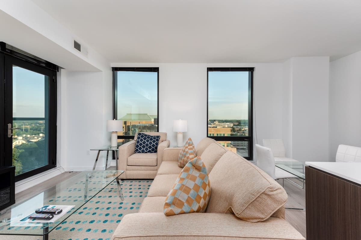 Executive Apartment, 2 Bedrooms | Living area | Flat-screen TV