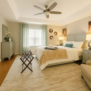 4 habitaciones, tabla de planchar con plancha y cuna de viaje 