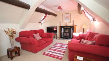 Télévision, lecteur de DVD, livres, chaîne hi-fi