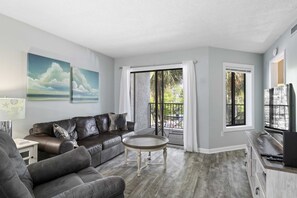 Smart TV, fireplace, video games, stereo
