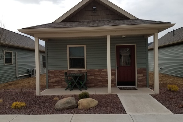 Our "tiny house" design gives you the privacy you want in a community setting!