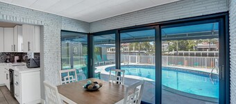 Pet Friendly Oceanfront Home Heated Pool & Boat Dockage Short walk to Beach
