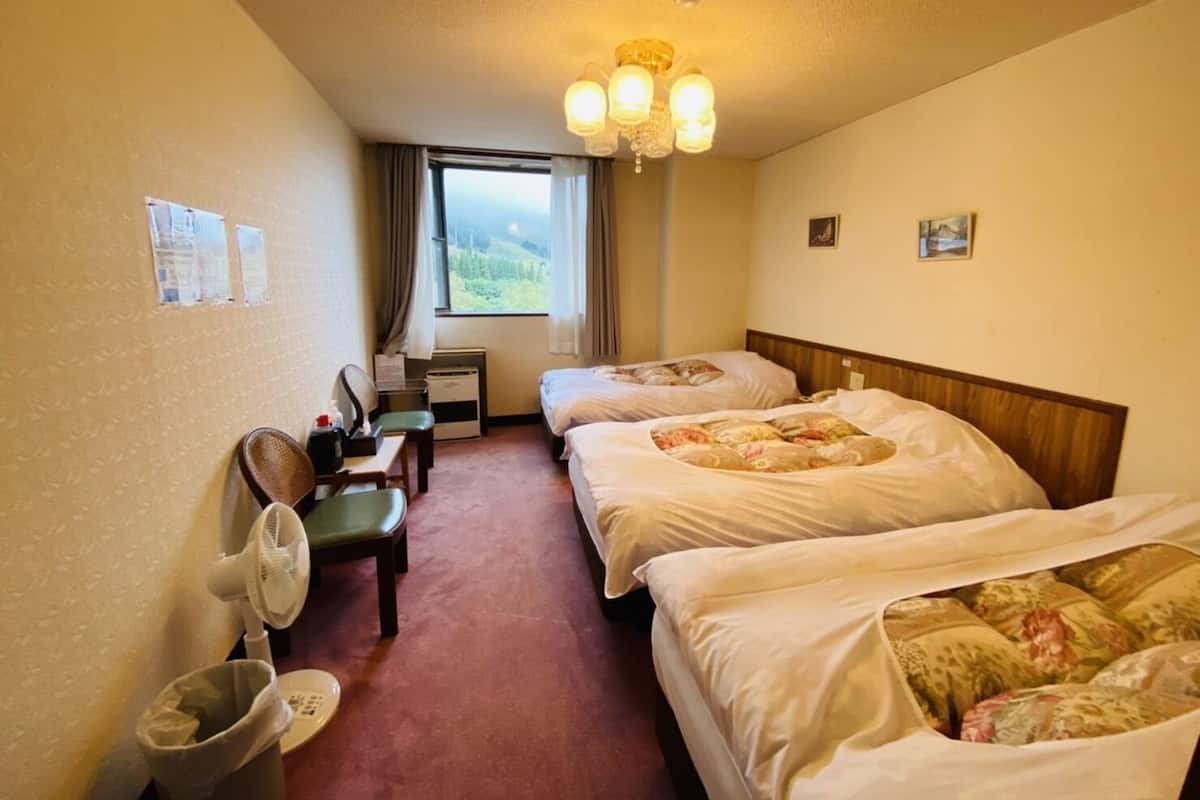 Blackout drapes, WiFi (free), bed sheets