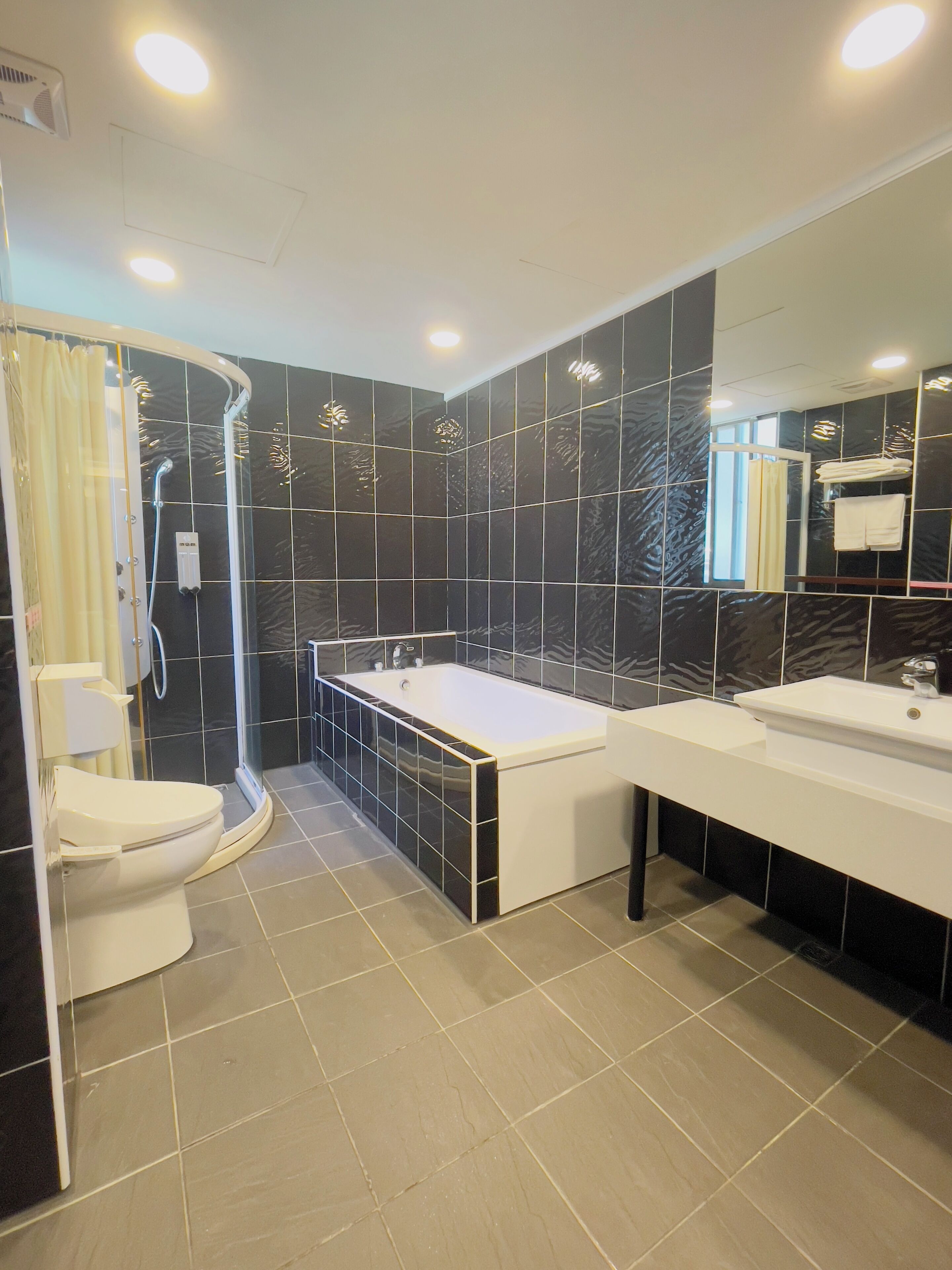 Deluxe Double Room | Bathroom | Hair dryer, slippers, toilet paper