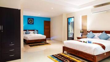 Three Bedrooms Villa with Sea View | Schallisolierte Zimmer, Zustellbetten, kostenloses WLAN, Bettwäsche