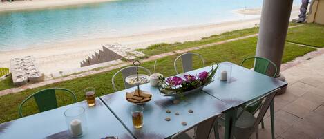 Vista a la playa o el mar