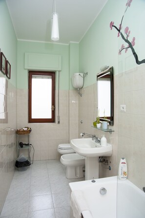 Free toiletries, hair dryer, bathrobes, bidet