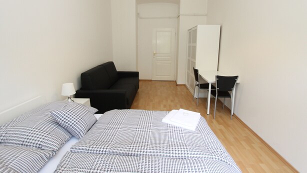 Basic Quadruple Room, 2 Bedrooms, Kitchen | Desk, blackout drapes, iron/ironing board, WiFi (free) - Zizka Home Apartments (Prague)