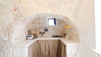 Apartment | Private kitchen | Fridge, oven, stovetop, espresso maker